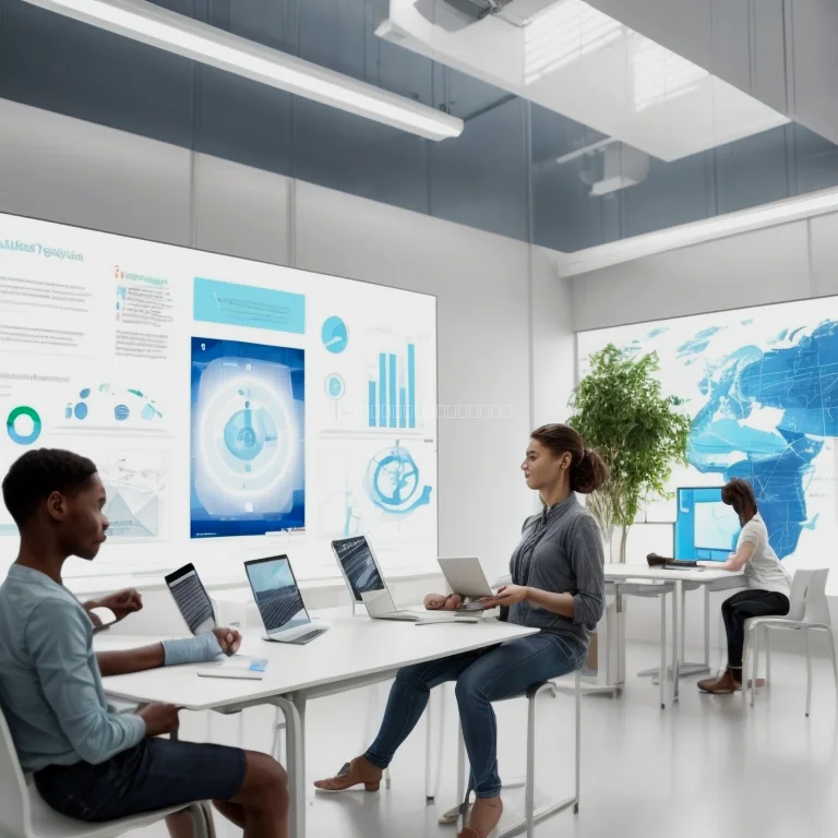 Students engaging in a digital literacy workshop